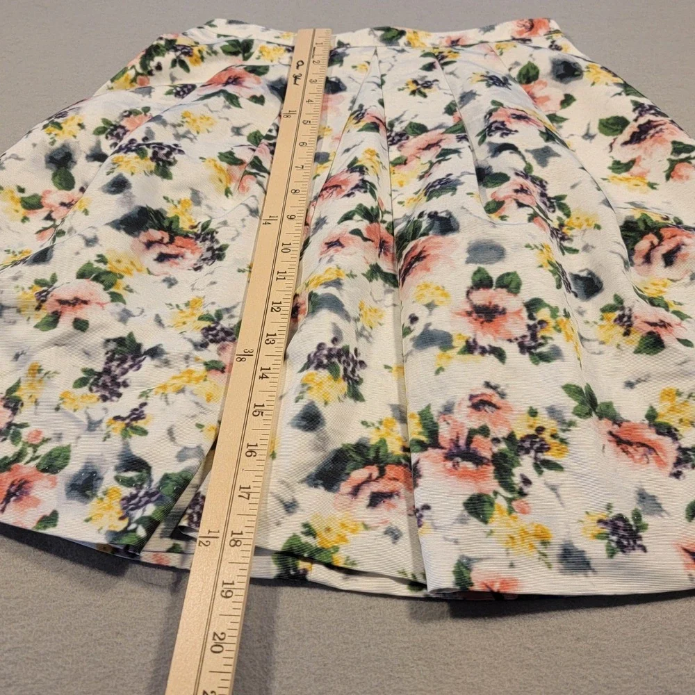 Apuweiser-riche Skirt Floral Pleated Mini J Fashion‎ Women's 0 White Textured